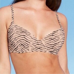 Shade & Shore Zebra Stripe Bikini Top